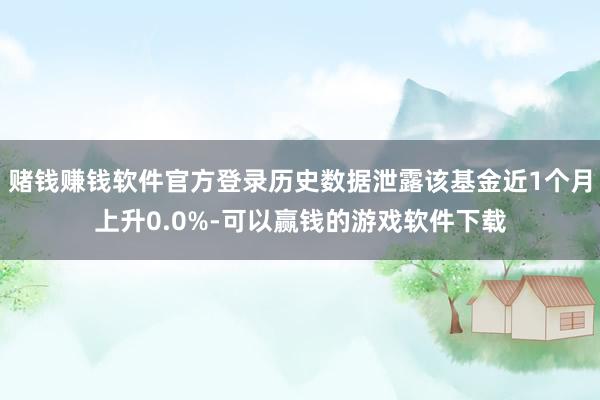 赌钱赚钱软件官方登录历史数据泄露该基金近1个月上升0.0%-可以赢钱的游戏软件下载